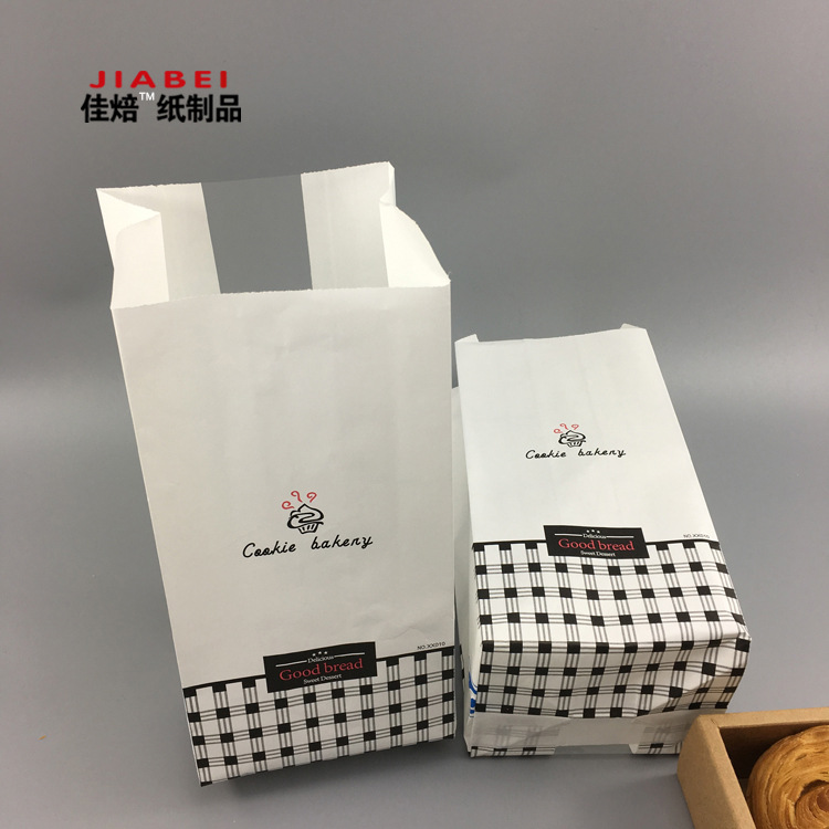 定制牛皮纸通用早餐西点包装袋烘培面包方底纸袋防油打包纸袋
