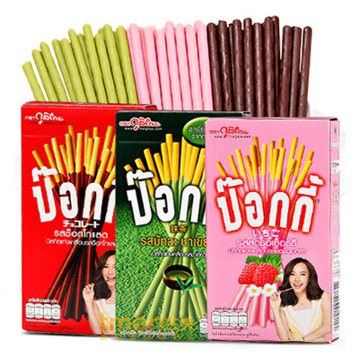 Thailand import Glico Pocky Pocky coating biscuit Matcha strawberry Chocolate bars leisure time food