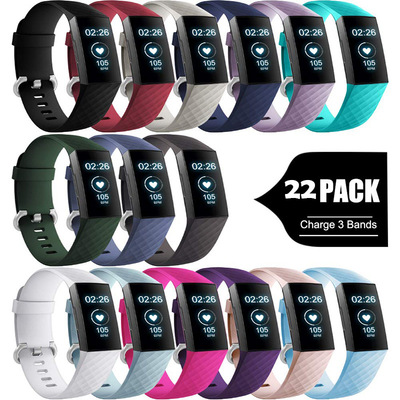 fitbit charge3/4 intelligence Bracelet Watch strap 3D Diamond pattern ventilation silica gel Wrist strap replace parts