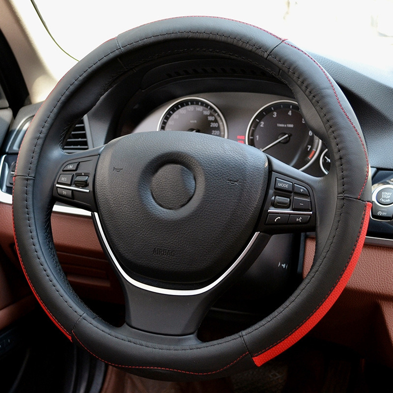 卡時途 汽車真皮方向盤套  四季通用型透氣把套 廠家直銷