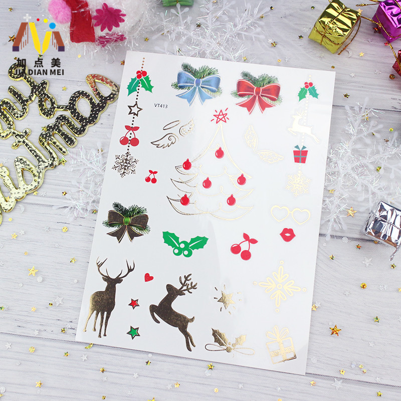 Protección del Medio Ambiente caliente metal tatuaje pegatinas Santa Claus fiesta carnaval personalidad divertida barba tatuaje al por mayor