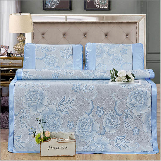 批发2019新款时尚夏季凉席三套件礼盒活动赠品团购礼品冰丝席套件|ms