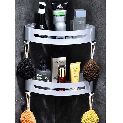 Black Hole-free Aluminum Triangle Bathroom Rack Bathroom Storage Shelf Bathroom Triangle Basket