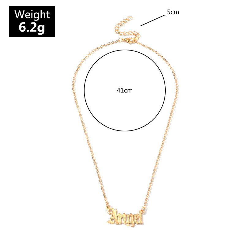 Fashion simple wind letter Angel necklace popular personality angel clavicle chain