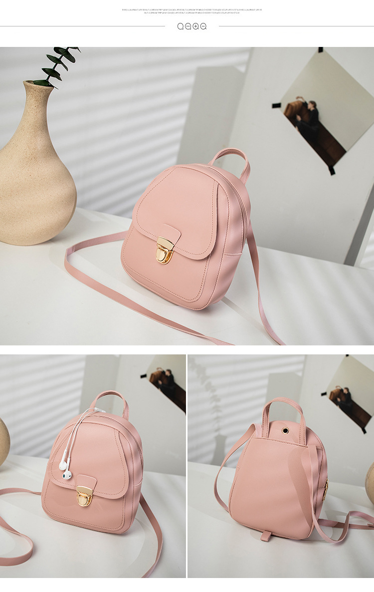 Square Shape Solid Color Daily Street Women's Backpack