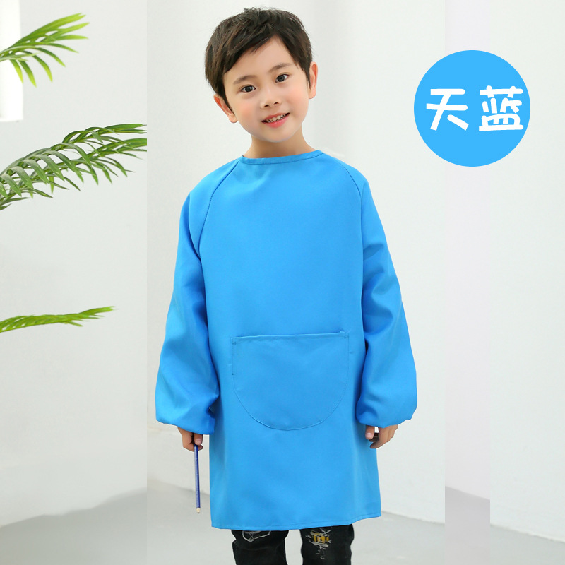 Topo infantil largo delantal de manga larga logotipo personalizado jardín de infantes pintura pintura anti-impresión de abrigo protector