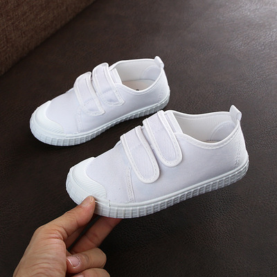 2023 new pattern summer kindergarten White shoes Low Casual shoes student children Solid perform wholesale