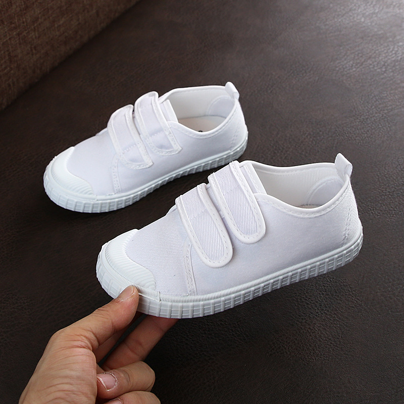 2023 new pattern summer kindergarten White shoes Low Casual shoes student children Solid perform wholesale