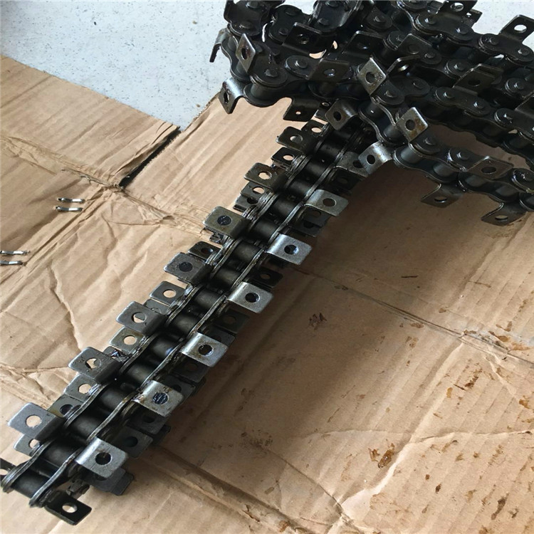 现货供应批发短节距双边输送链条5分10A外双侧弯板链条带耳朵链条