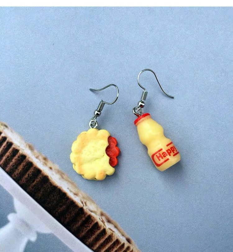 1 Pair Quantity 1 Pair Novelty Hamburger Cake Resin Women's Earrings