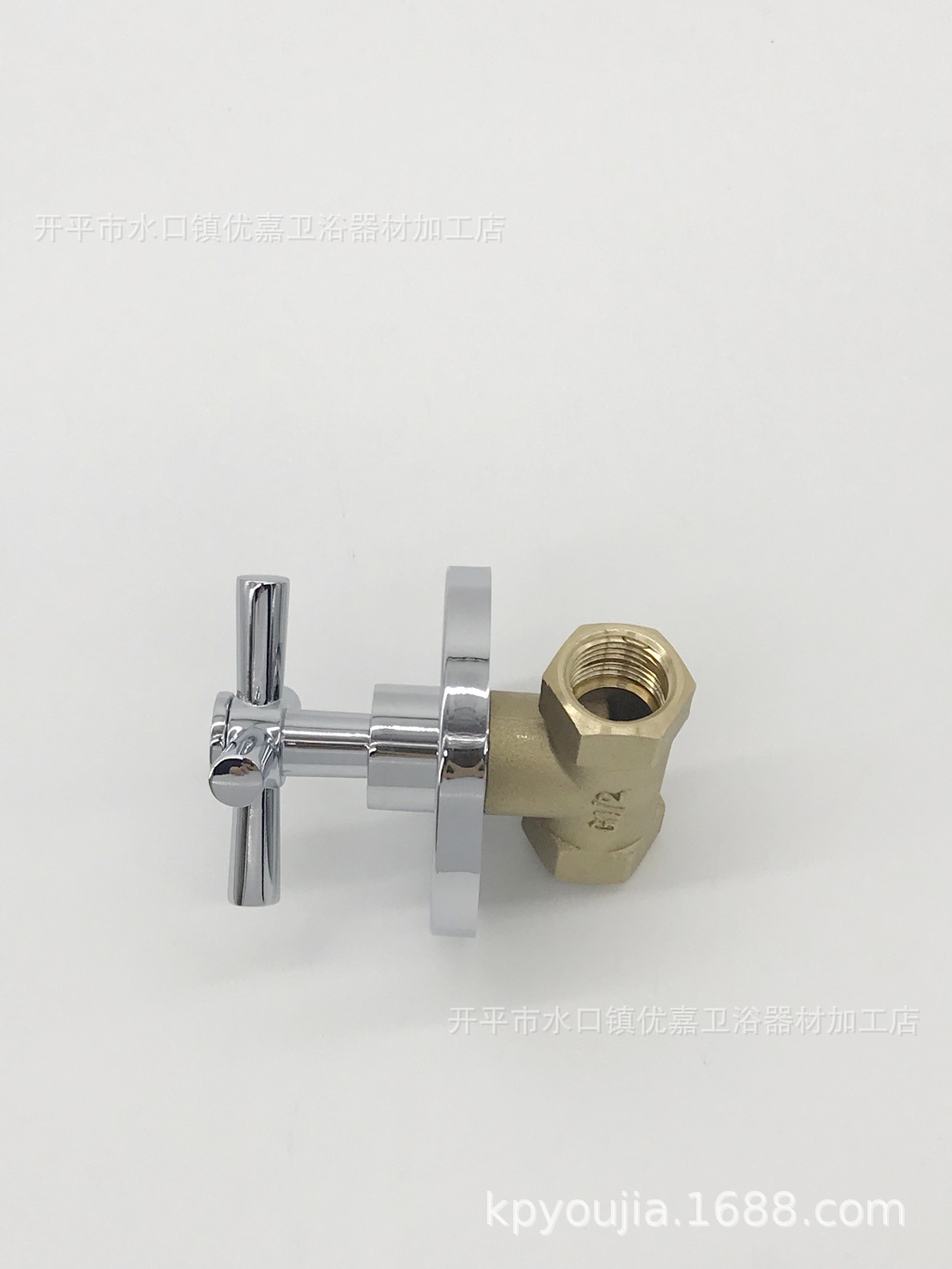 Kaiping Youjia bathroom 1/2 angle valve concealed four-point angle valve cross flower hand wheel water valve quick opening water valve 7083
