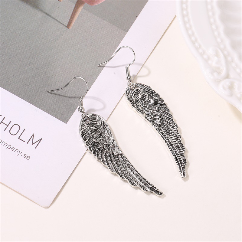 New Style Feather Earrings Retro Wings Earrings Fashion Angel Wings Trend Earrings Wholesale Nihaojewelry display picture 3