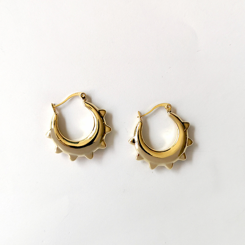 Dame Soleil Le Cuivre Boucles D'oreilles Cerceau 1 Paire display picture 8