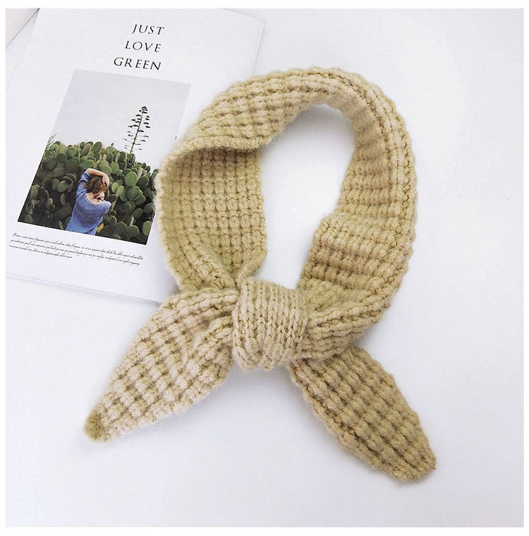 New Corn Grain Solid Color Scarf Knitted Wool Scarf Student Warm Scarf display picture 8