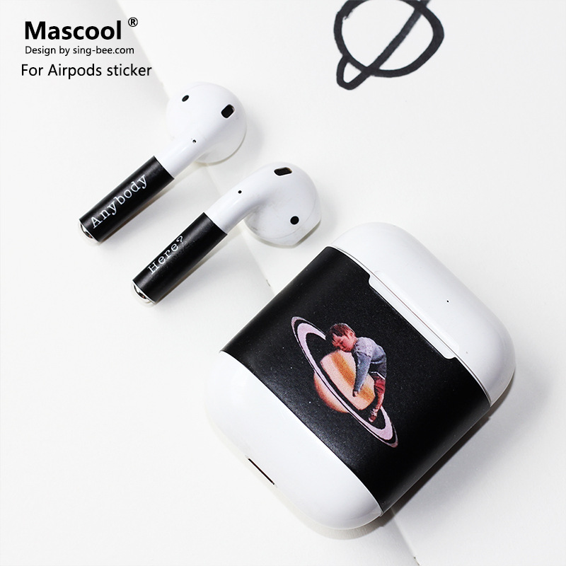 Mascool airpods贴纸适用苹果airpods 2蓝牙耳机贴纸防刮防水贴膜