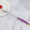 Rainbow -colored plastic handle stainless steel knife fork spoon dot and western tableware wave dot handle, bull buckle spoon