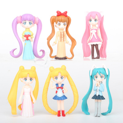 6款Q版美少女战士手办 蛋糕摆件 烘焙装饰 公仔模型微景观|ms