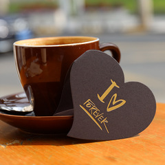 Black gold foil heart thank you card for Teacher's Day and Thanksgiving custom birthday Valentine's Day card