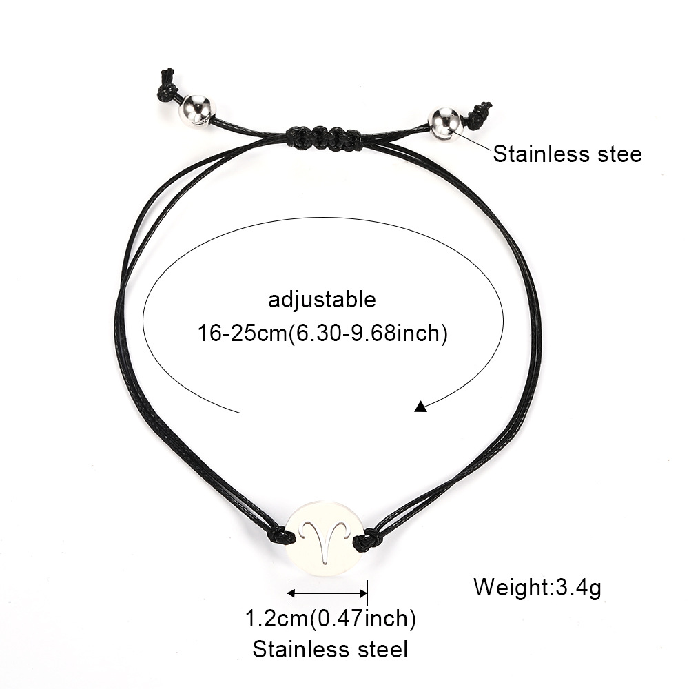 Simple Style Constellation Stainless Steel Rope Knitting Women's Bracelets 1 Piece display picture 1