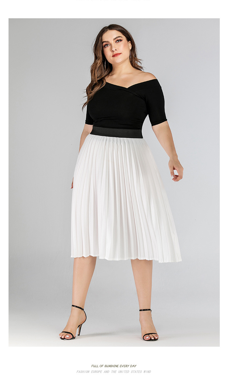 summer new plus size all-match solid color skirt  NSJR19434