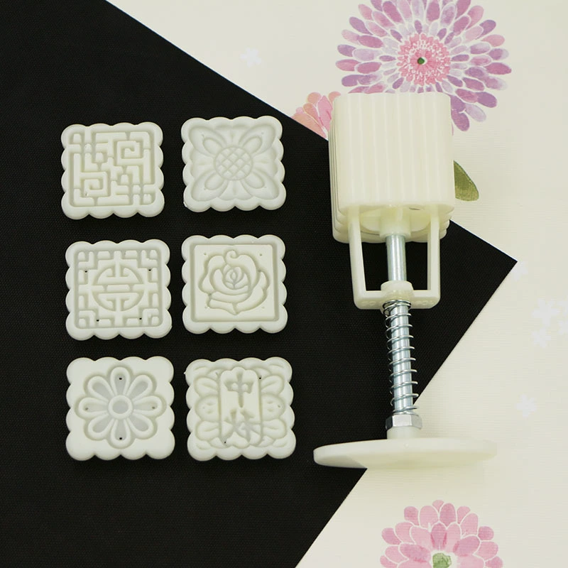 Оптовая продажа форма для лунного торта 50 г Новый квадратный набор из шести предметов Модификация формы для лунного торта середины осени