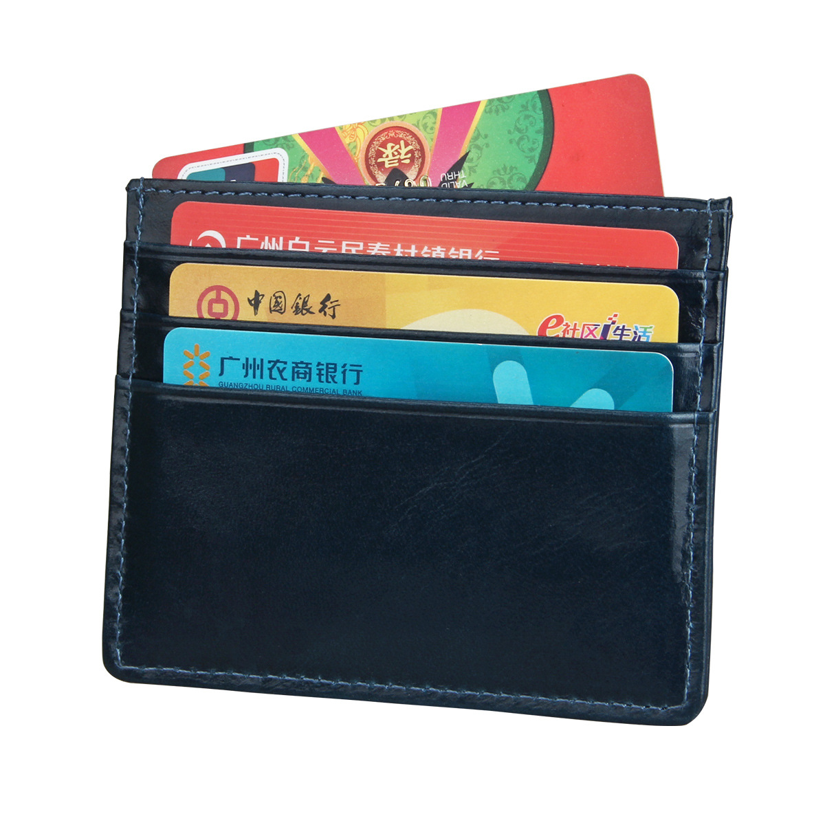 Unisex All Seasons Leather Solid Color Classic Style Square Open Card Holder display picture 6