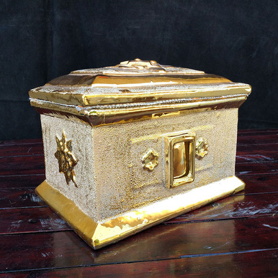 陶瓷骨灰盒方盒镀金寿盒信徒基督教真主盒景德镇制