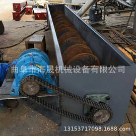沙子双轴给料机图片 石粉石灰蛟龙输送机 煤泥U型螺旋输送机