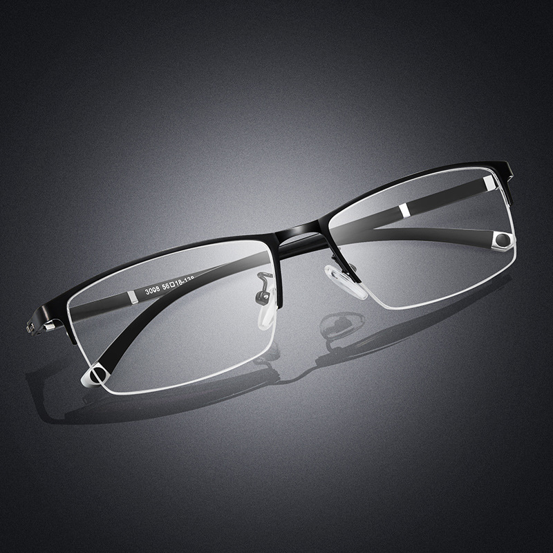 Titanium alloy glasses frame men's half-frame myopia glasses frame Business Men's metal flat lens