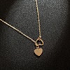 Metal necklace heart-shaped, pendant, European style, suitable for import