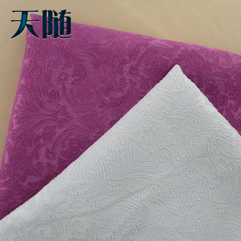 天隨紡織廠家庫存現貨滌綸梭織提花面料 女童裙子印花底布面料