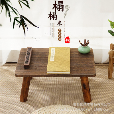 日式燒桐木實木榻榻米桌簡約飄窗桌子小茶幾炕桌矮桌窗台地台茶桌