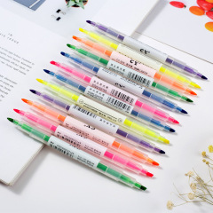Dual-Head Fluorescent Highlighters, 6 Colors, Focal Point Markers, Candy Fluorescent Pens, Creative Dual-Color Watercolor Markers, Wholesale