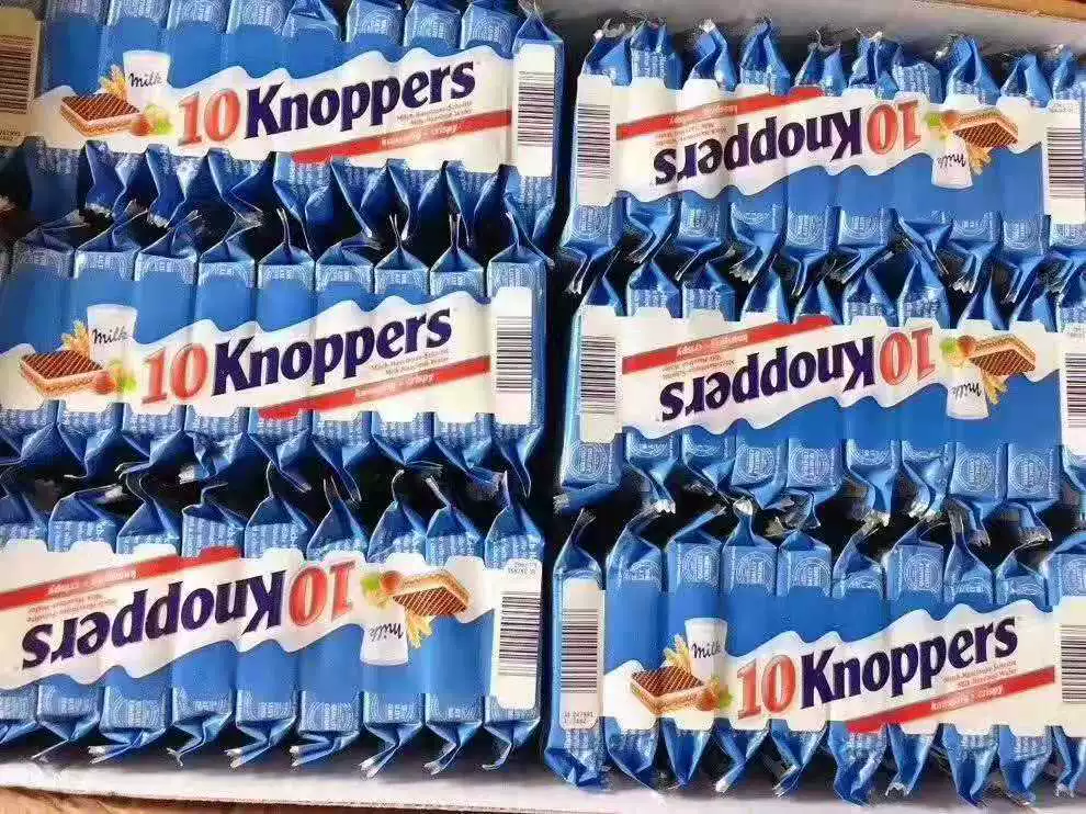 Китай Германия KNOPPERS молочный орех шоколадное печенье 250г (10 пакетиков) Вся коробка 24 штуки