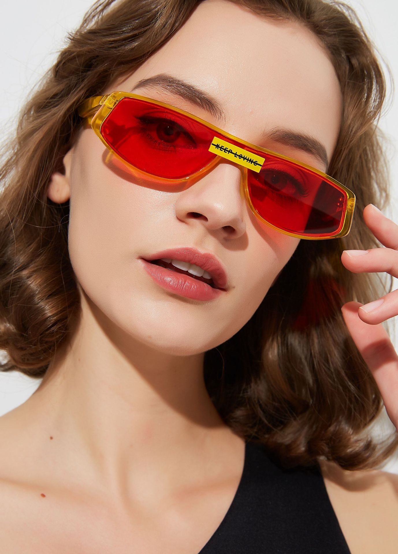 super red sunglasses female retro frame sunglasses  NSXU57297