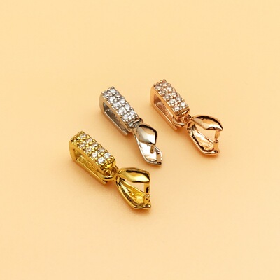 men and women Necklace Pendant Buckle Seeds buckle 925 Emerald parts Clip 18K Gold keeps color