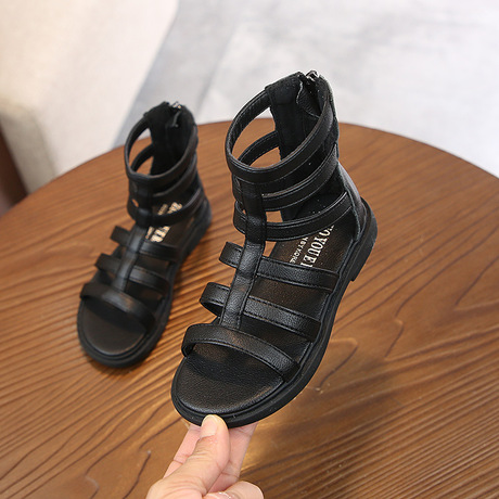 Giày bé gái Roman 2019 hè mới Hàn Quốc dép trẻ em thời trang da rỗng trẻ em thử dép thủy triều Giày cao cổ