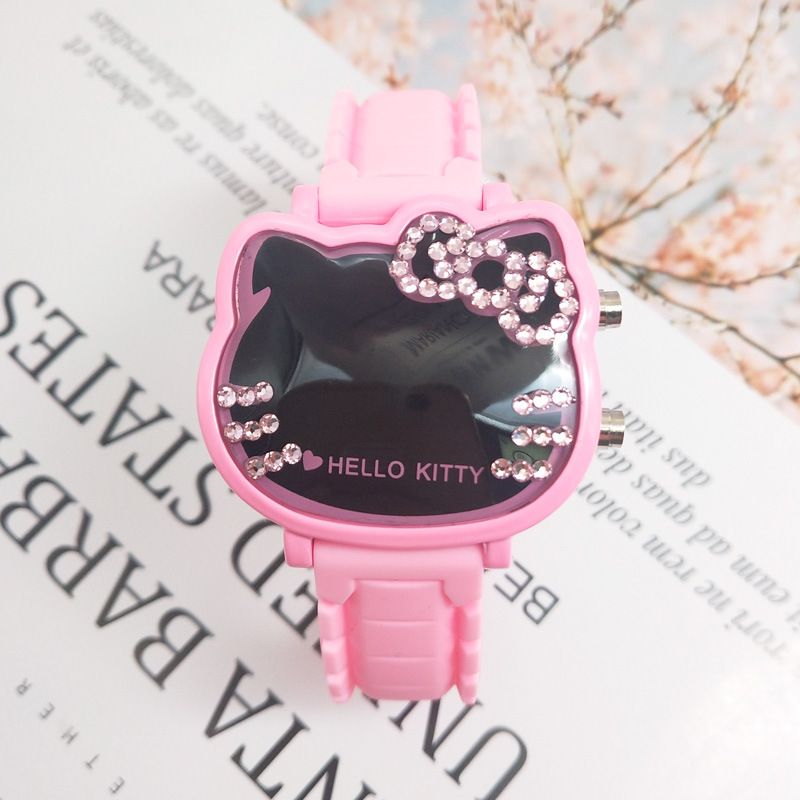 hello kitty镶钻手表凯蒂猫 kt猫 led电子卡通儿童手表女孩手表