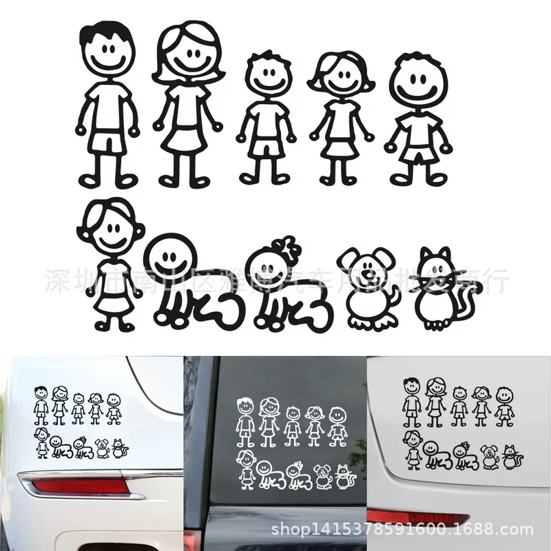 Картинка автомобиля с семейнымMEMBER? Похоже на английский: "D-897 My Family family member car sticker cartoon anime sticker paper creative car sticker stickers". Translate: Наклейка на машину с персонажем из семейной семьи D-897, мультфильм аниме, бумага креативная наклейка для машины