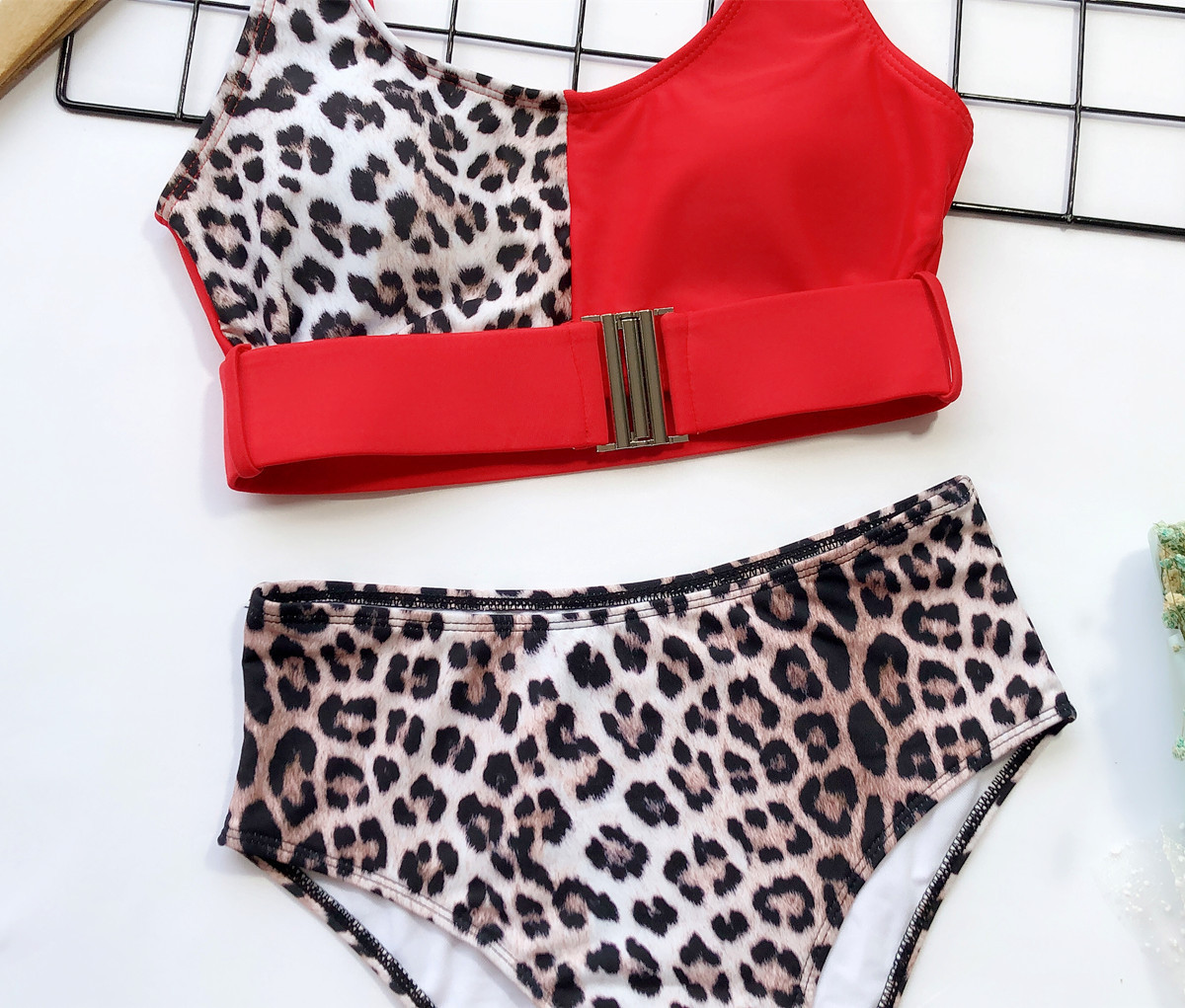  leopard print stitching bikini NSDA1681