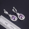 Set, jewelry, earrings, ring, necklace, bracelet, purple zirconium, 4 piece set, silver 925 sample