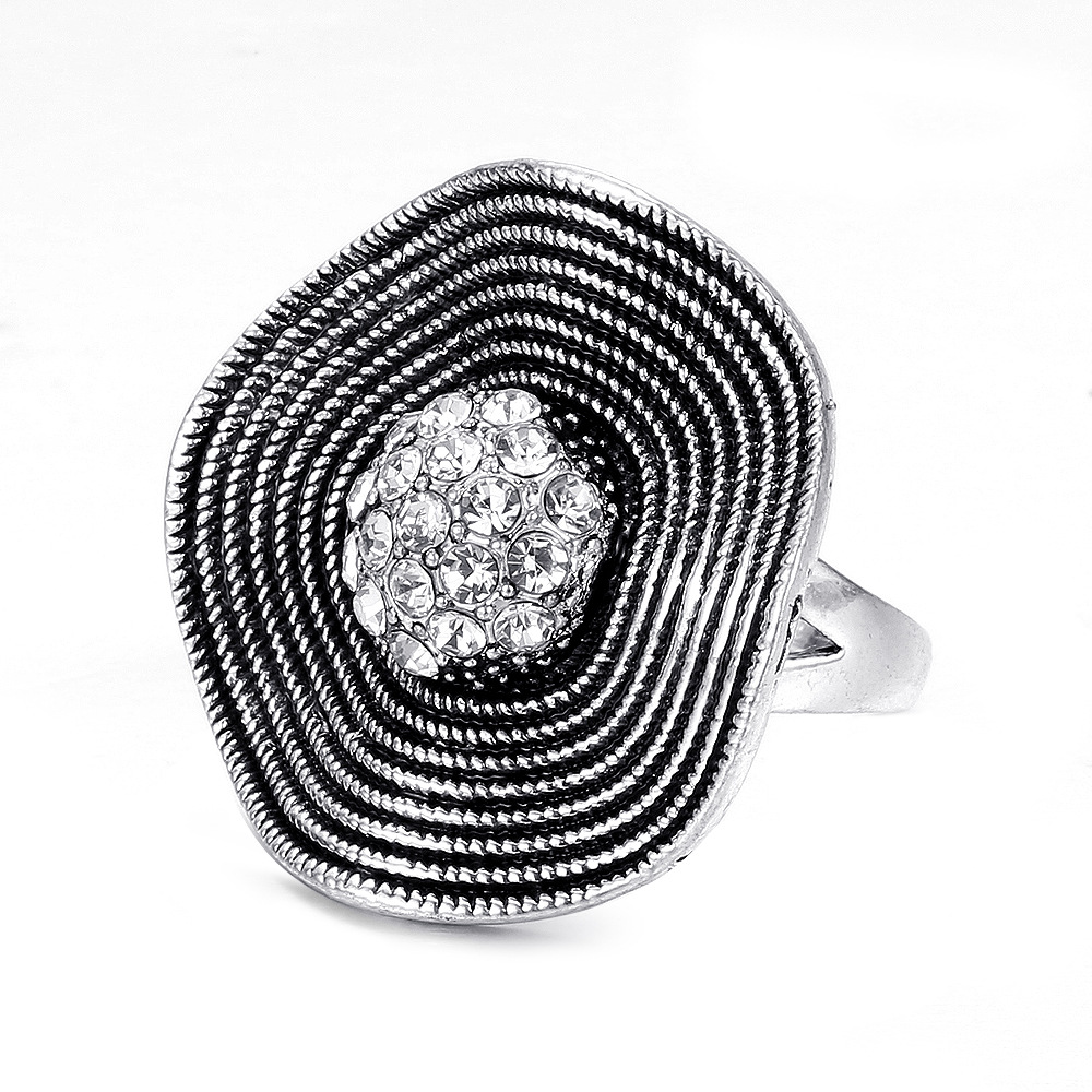 15g Weight Artificial Gemstones Inlay Material Rings Classification 1 Piece Quantity Retro Round Artificial Gemstones Alloy Wholesale Rings