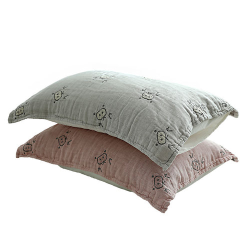 Cotton gauze pillow cover Japanese style 6-layer pleated thickened pillow cover for male and female students