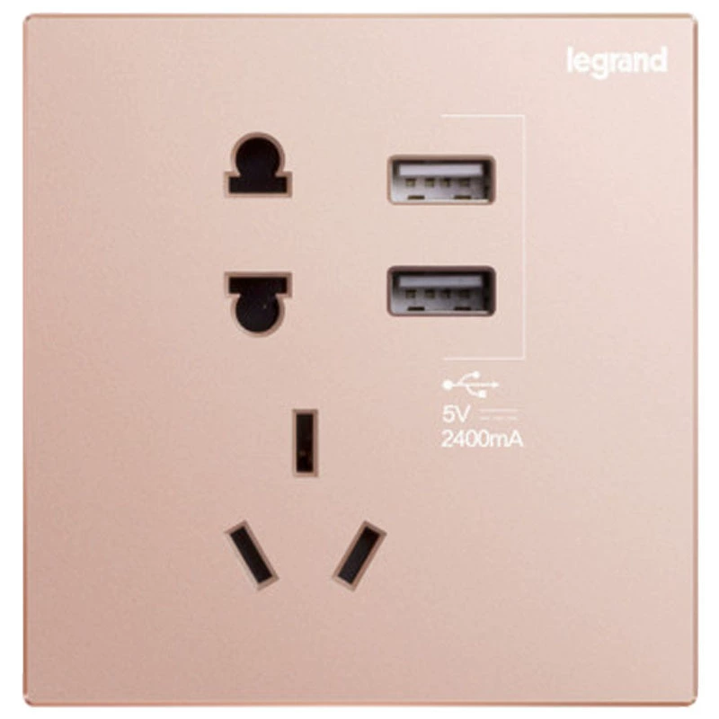 Rogue Langye Sakura Powder with silver -edge Rogue Langye View USB Rogue 5th Five -hole socket dual control