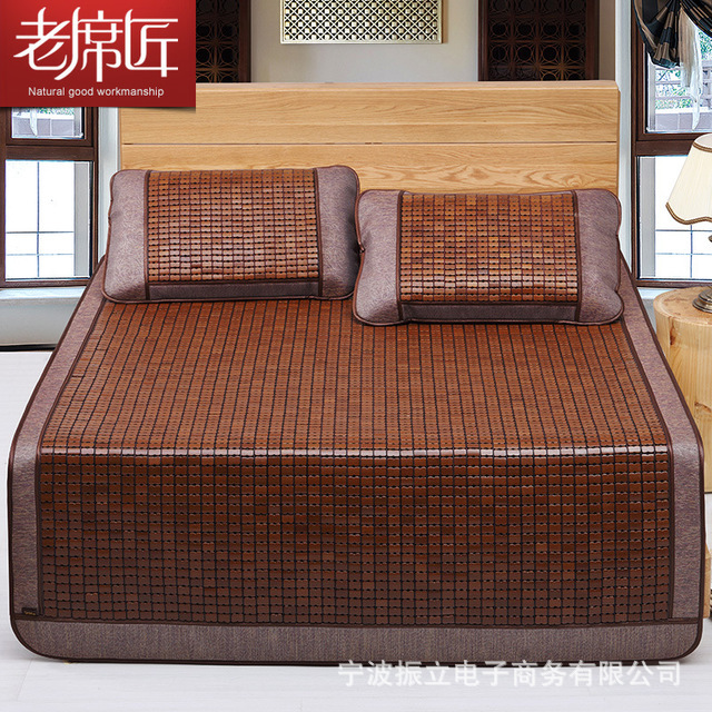 夏老席匠麻將席子1.5 1.8m家用雙人床可折疊驅蚊涼席高檔竹子禮品