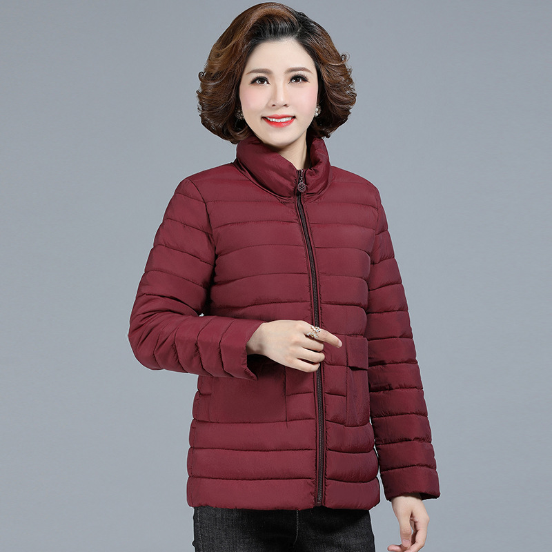 Female cotton-padded jacket 2019 new pattern Stand collar Self cultivation Down cotton-padded clothes Mid length version Light and thin Winter clothes Cotton coat