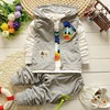 Autumn cartoon set suitable for men and women, sports bra top, Korean style, Donald Duck, 3 piece set, children's clothing