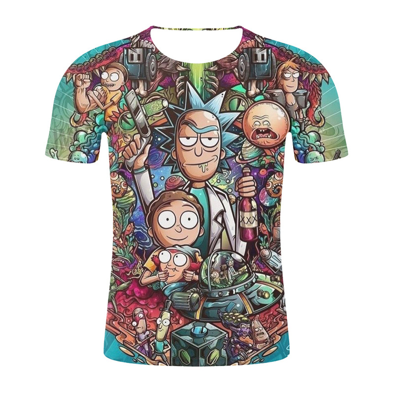 Amazon Summer New 3D Printed Rick and Morty Men's T-Shirts for Men and Women
