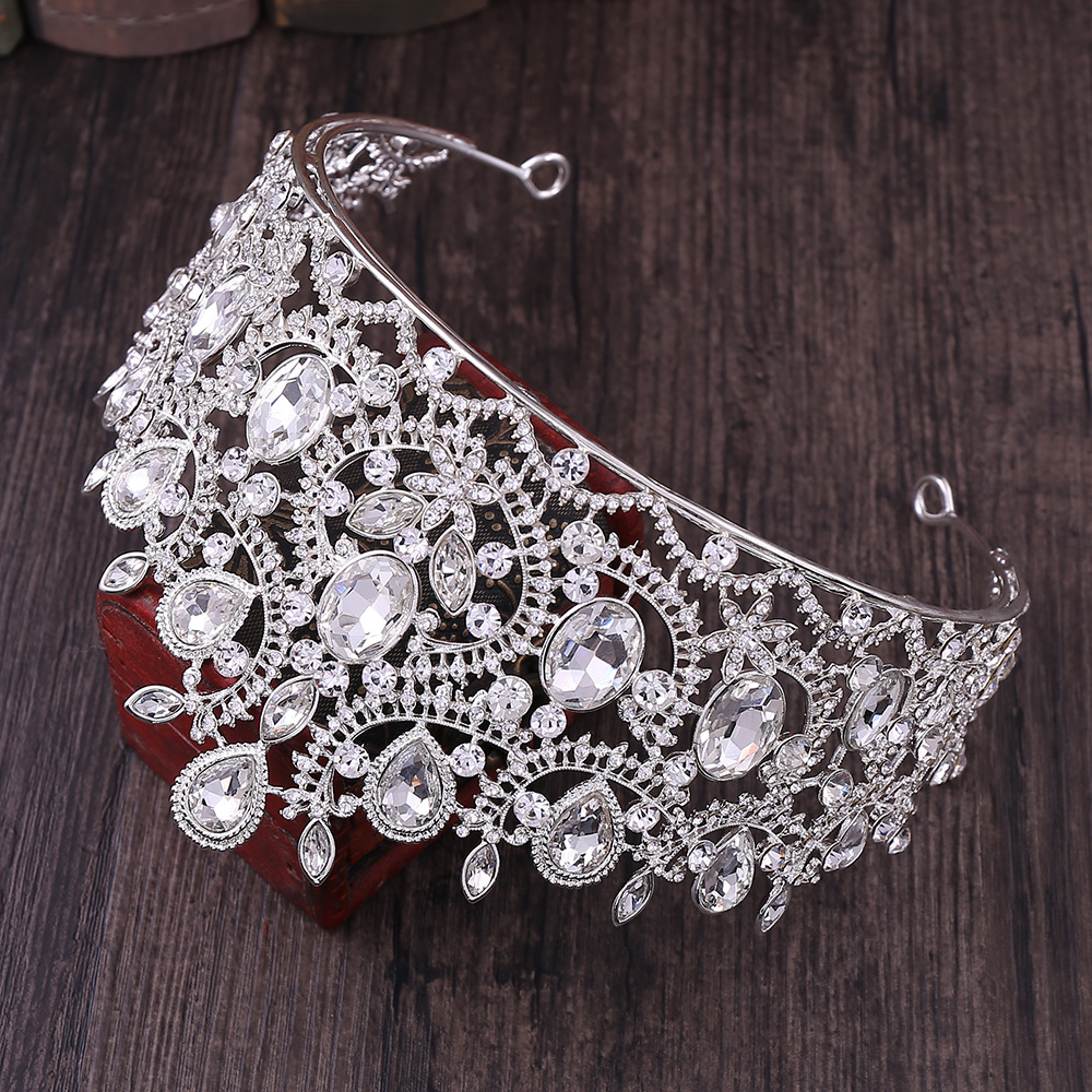 Rétro Couronne Alliage Incruster Strass Couronne 1 Pièce display picture 5