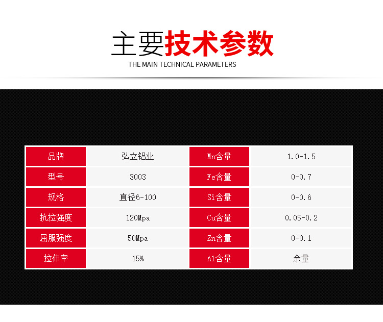 弘立批发3003防锈铝棒 8.0 10.0 12 13 15 18 20mm 长度2500mm示例图4